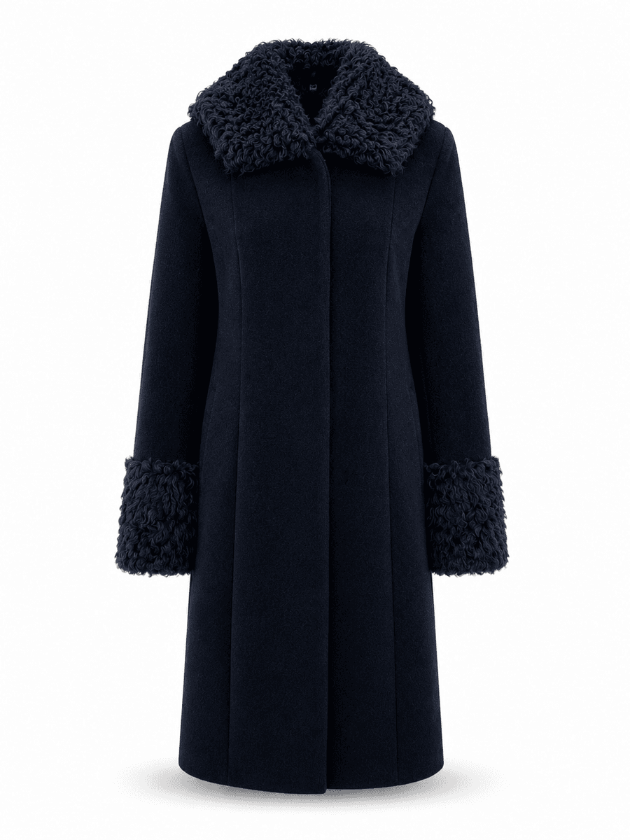 Amuse Shearling Coat Oprah Navy