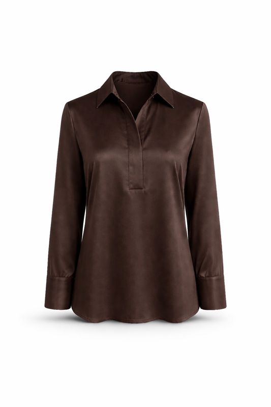 Amuse Silkebluse Anita 110BrownAW25