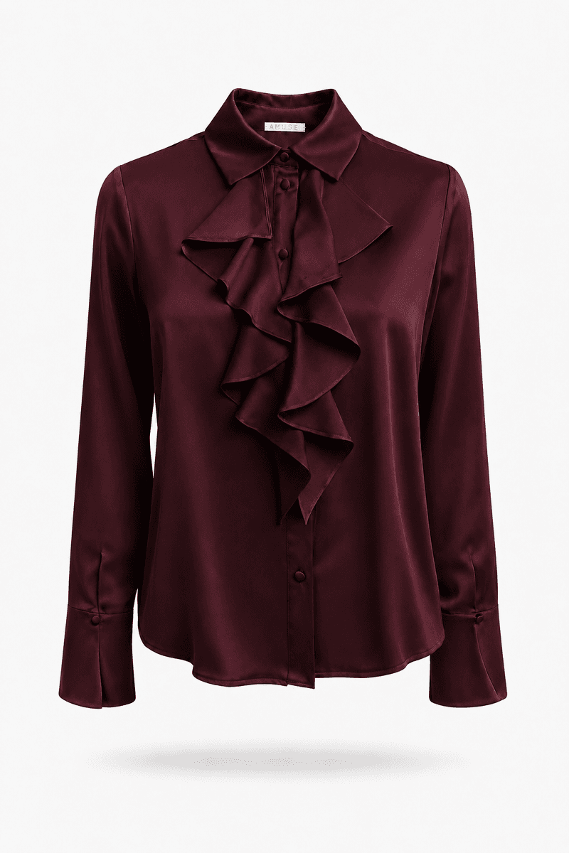 Amuse Silkebluse Lillie 159BurgundyAW26
