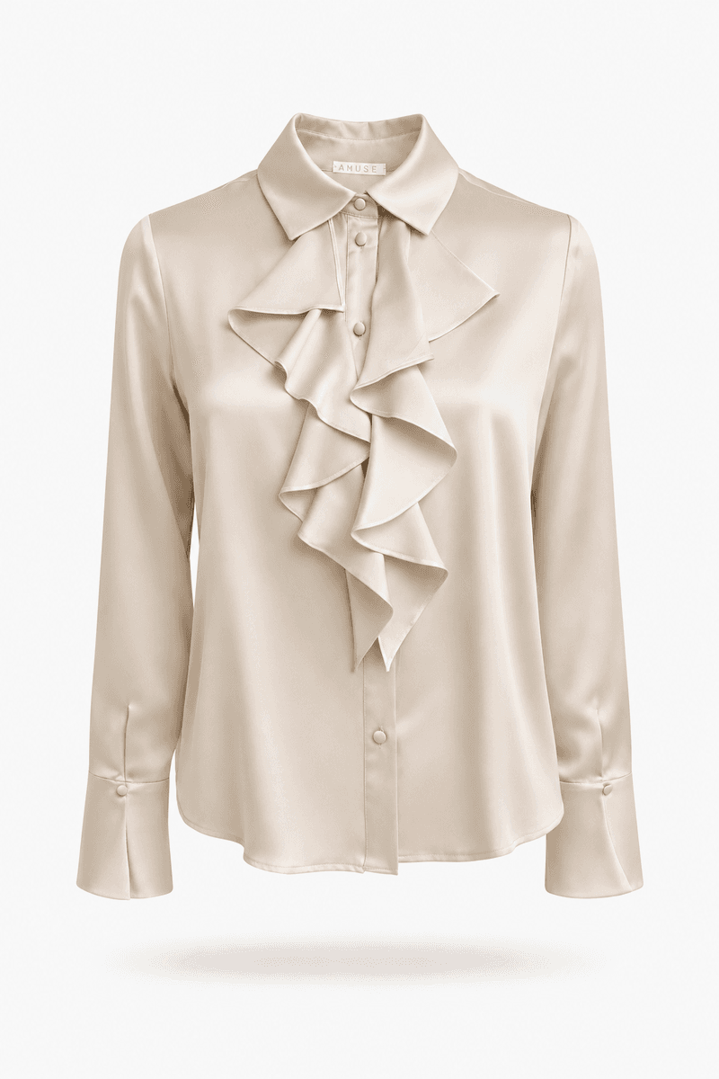 Amuse Silkebluse Lillie 104ChampagneAW26