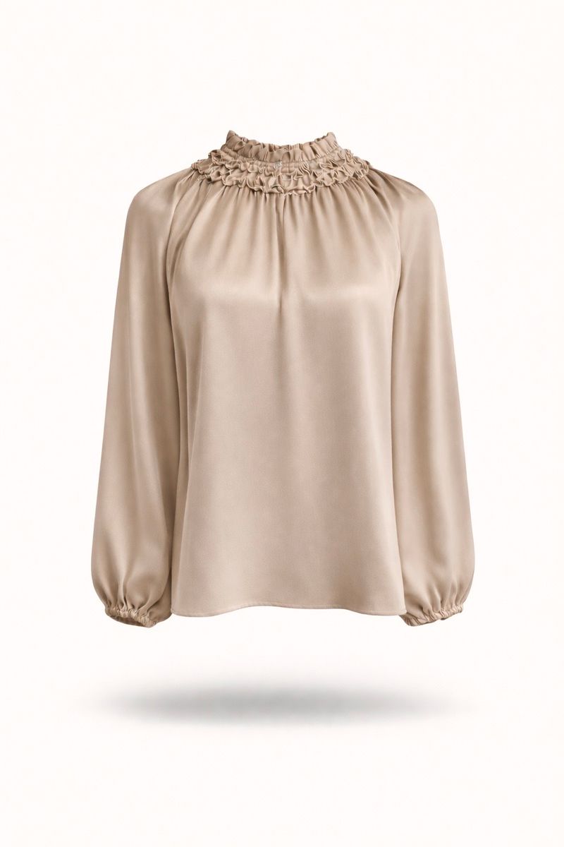 Amuse Silkebluse Mariann 104ChampagneAW26