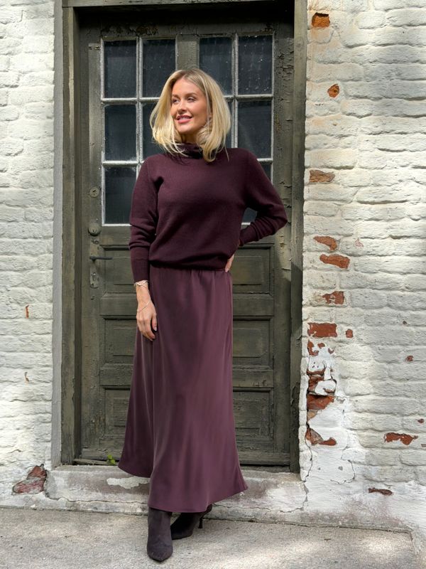 Amuse Silkeskjørt Margit 159BurgundyAW26